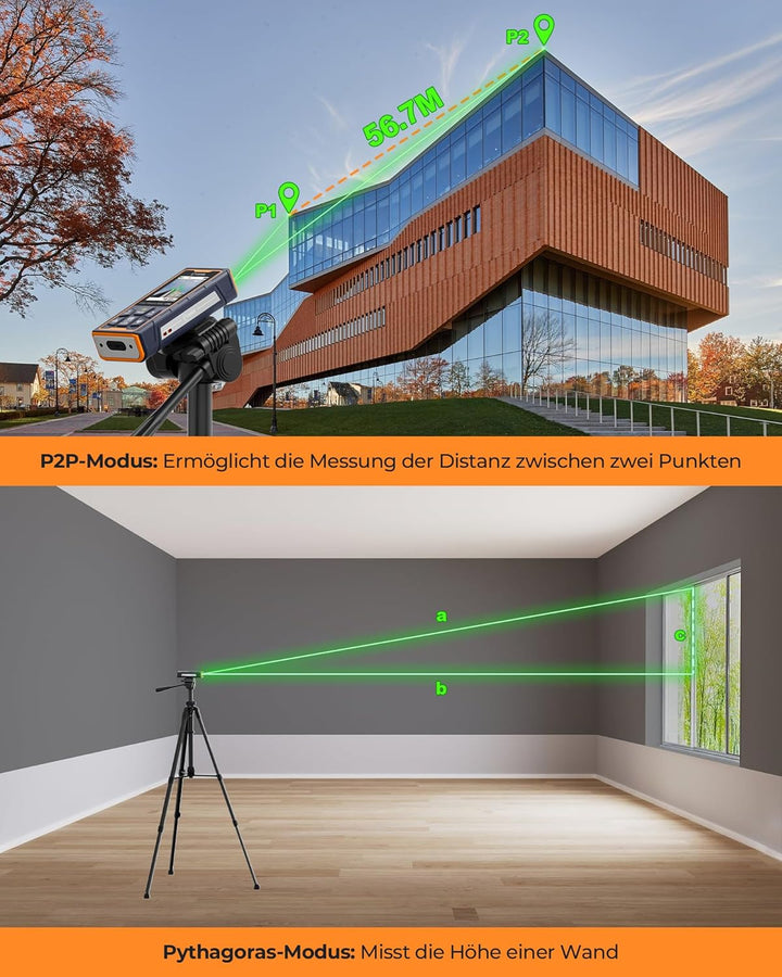 120M Laser Entfernungsmesser, CIGMAN entfernungsmesser mit Kamera, 4-Fach Zoom Kameraposition Laser-