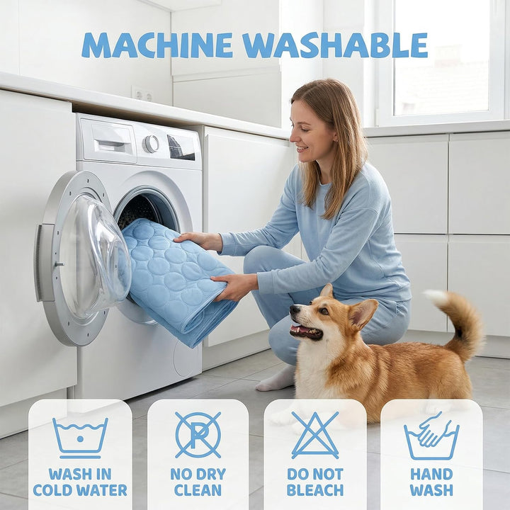 Qoosea Kühlmatte für Hunde Selbstkühlende Hundematte, Komfortabel Pet Cooling Mat Kühldecke Waschbar