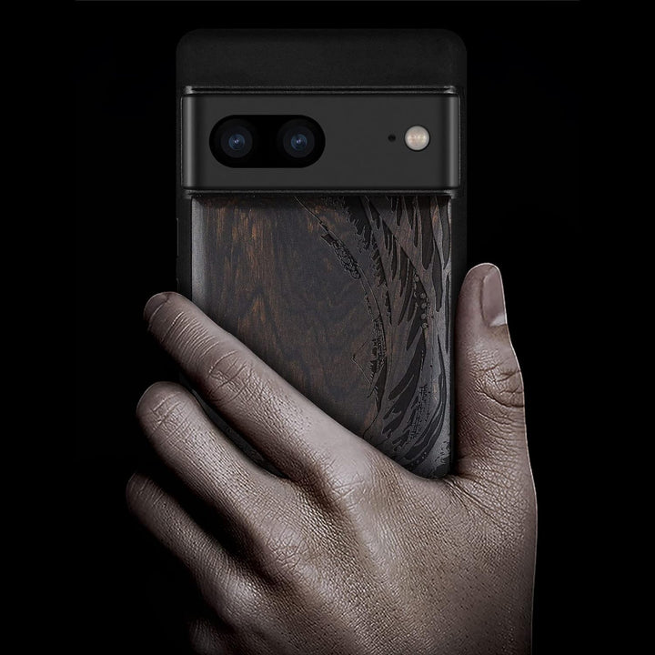 Carveit Handyhülle für Google Pixel 7 Case [Holz und TPU Silikon Hybrid hülle] Stossfeste Stossstang