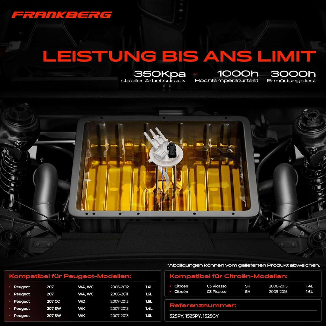 Kraftstoffpumpe Benzinpumpe für C3 Picasso 207 WA_, WC_ WD_ WK 1.4L 1.6L Benzin 2007-2016 1525GY