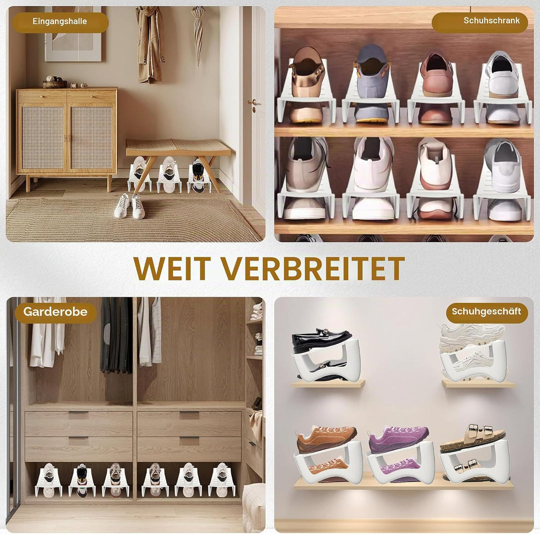 AufuN 10 Stück rutschfest Schuhstapler Schuhschlitze PP Anti-rutsch Schuhhalter Schuhregale Platzspa