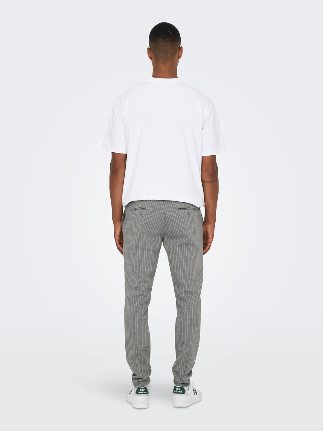 ONLY & SONS Male Chino Hose ONSMARK PANT STRIPE GW 3727 NOOS 28W / 30L Light Grey Melange, 28W / 30L