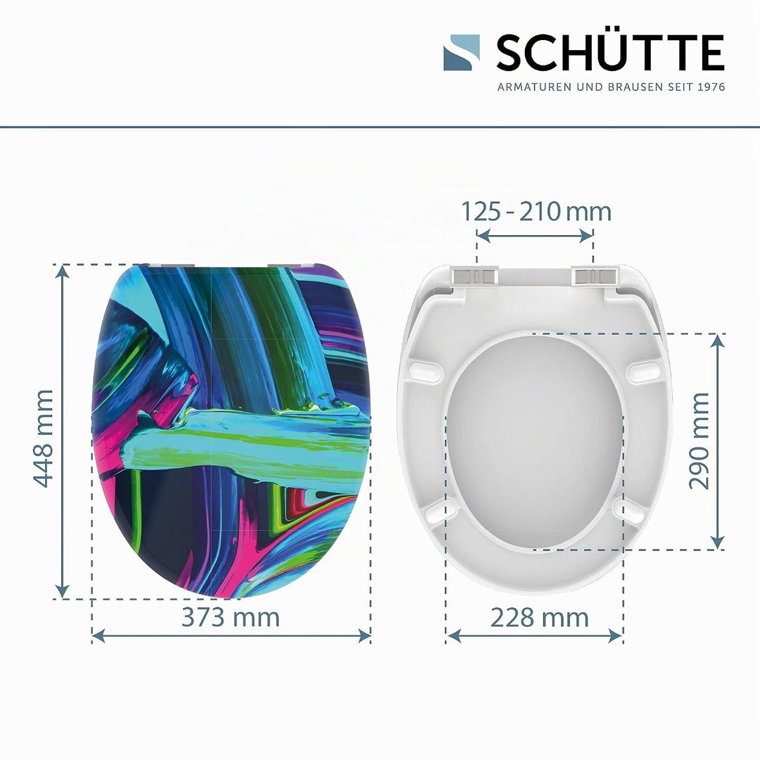 Schütte WC-Sitz NEON PAINT mit Absenkautomatik, Toilettendeckel passend für alle handelsüblichen WC-