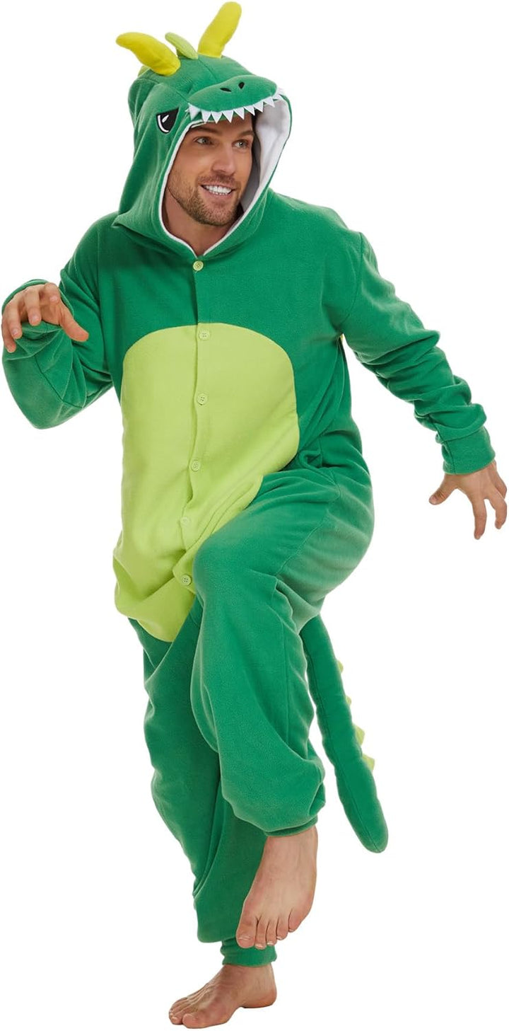 Guturris Unisex Drache Pyjamas Tier Schlafanzug Jumpsuit Halloween Cosplay Kostüm Schlafanzug Nachtw