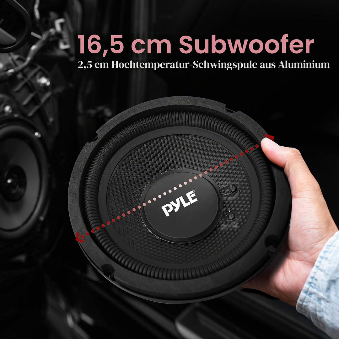 Pyle 1 PLMW63 Subwoofer, 16,5 cm, 165 mm, 6,5 Zoll Durchmesser, 75 Watt RMS, 150 Watt max., einzelne