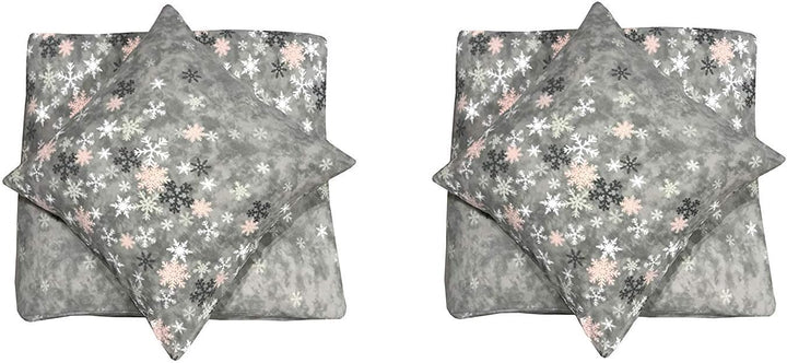 Leonado Vicenti Fleece Bettwäsche 155x220 cm 80x80 cm 4teilig Schnee EIS Kristalle Komfortgrösse War