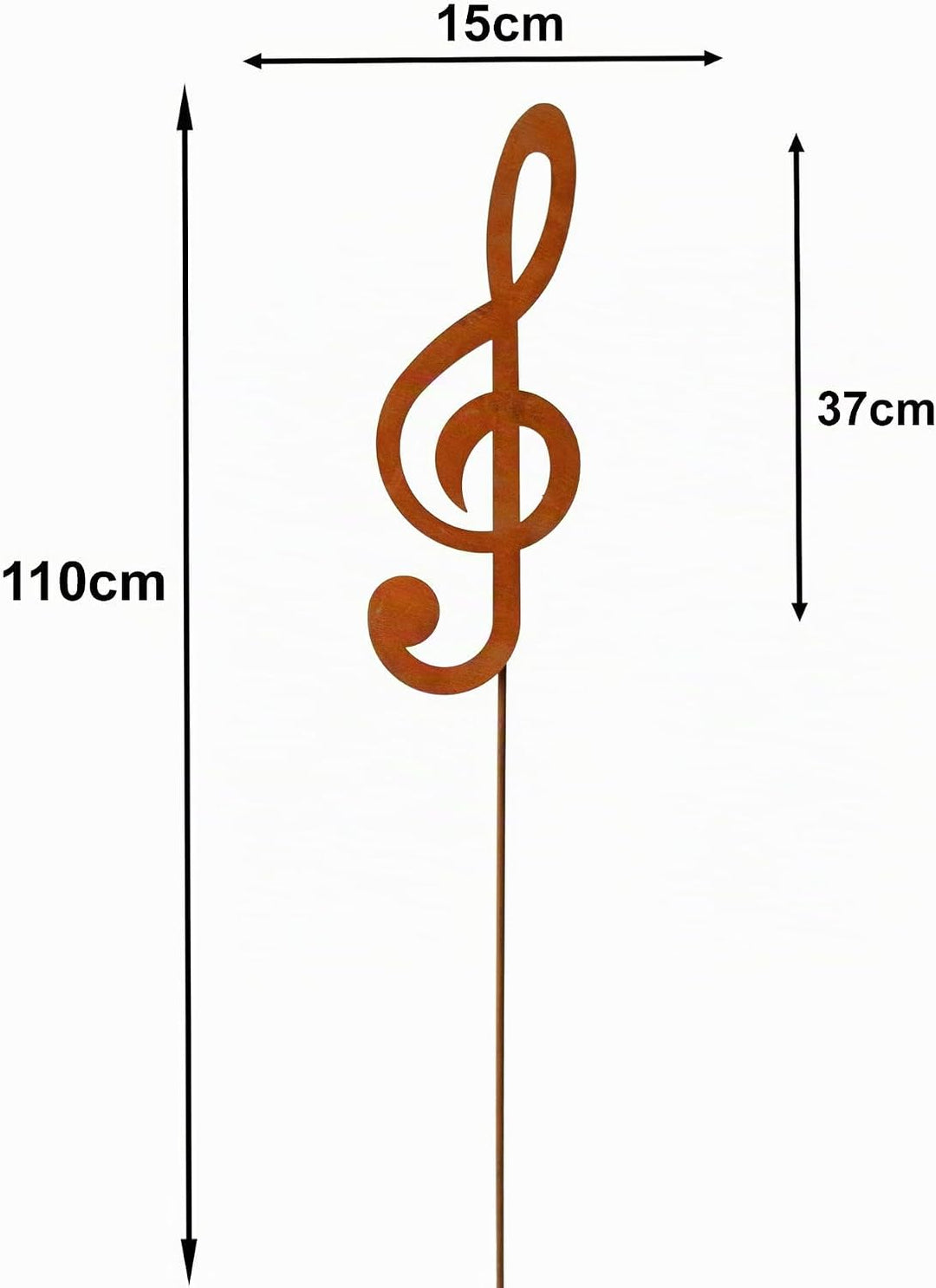 Bornhöft Gartenstecker Noten 3er Set Notenschlüssel Note Beetstecker Topfstecker Metall Rost Gartend