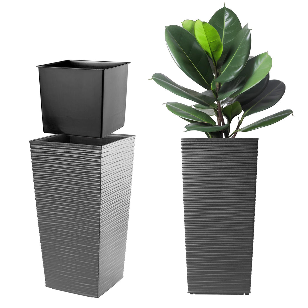 KADAX Blumentopf, Blumenkübel aus Kunststoff, Pflanzkübel für Blumen, Innen- und Aussenbereich, Gart