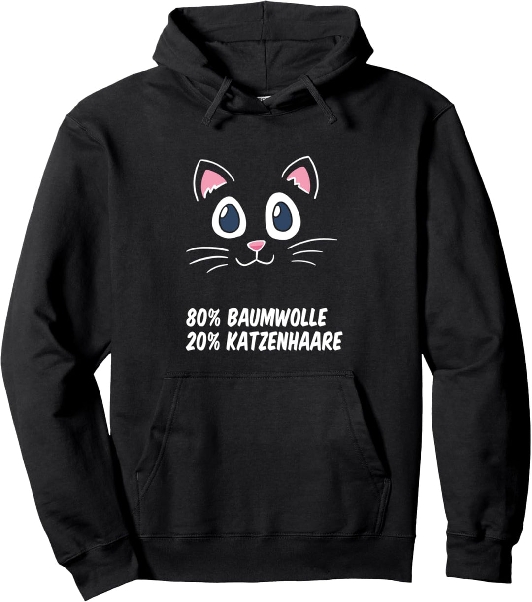 Baumwolle Katzenhaare Katze Katzenspuren Damen und Herren Pullover Hoodie