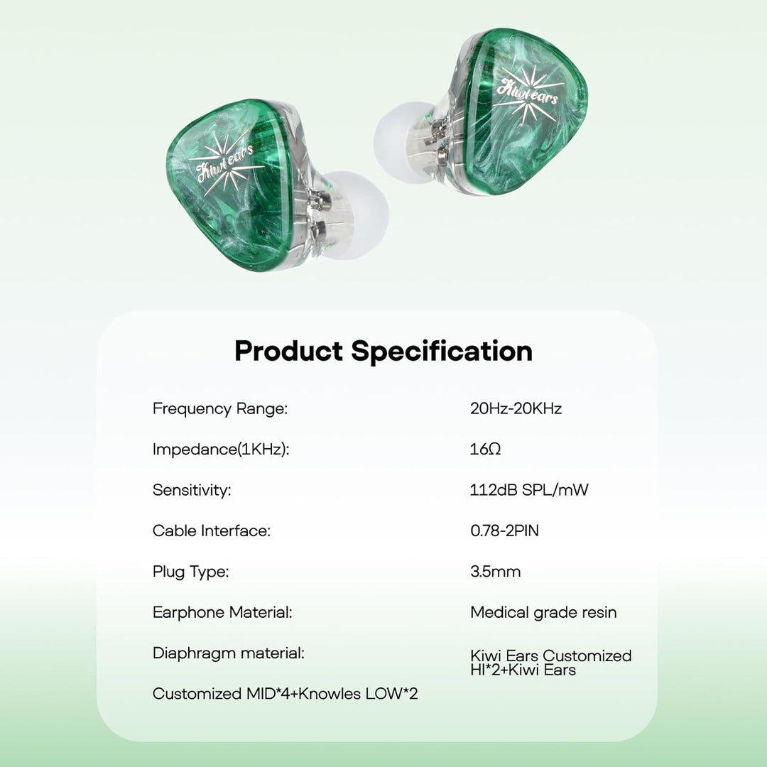 LINSOUL Kiwi Ears Orchestra Lite Performance Custom 8BA In-Ear Monitor IEM mit abnehmbarem 4-adrigem