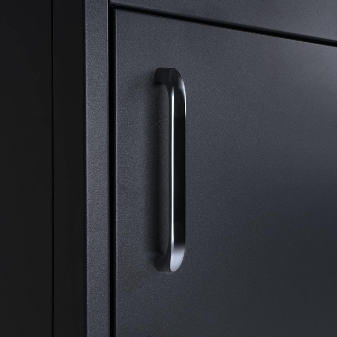 Zelsius Briefkasten mit Paketfach Pluto | pulverbeschichteter Stahl mit Edelstahl Elementen | RAL701