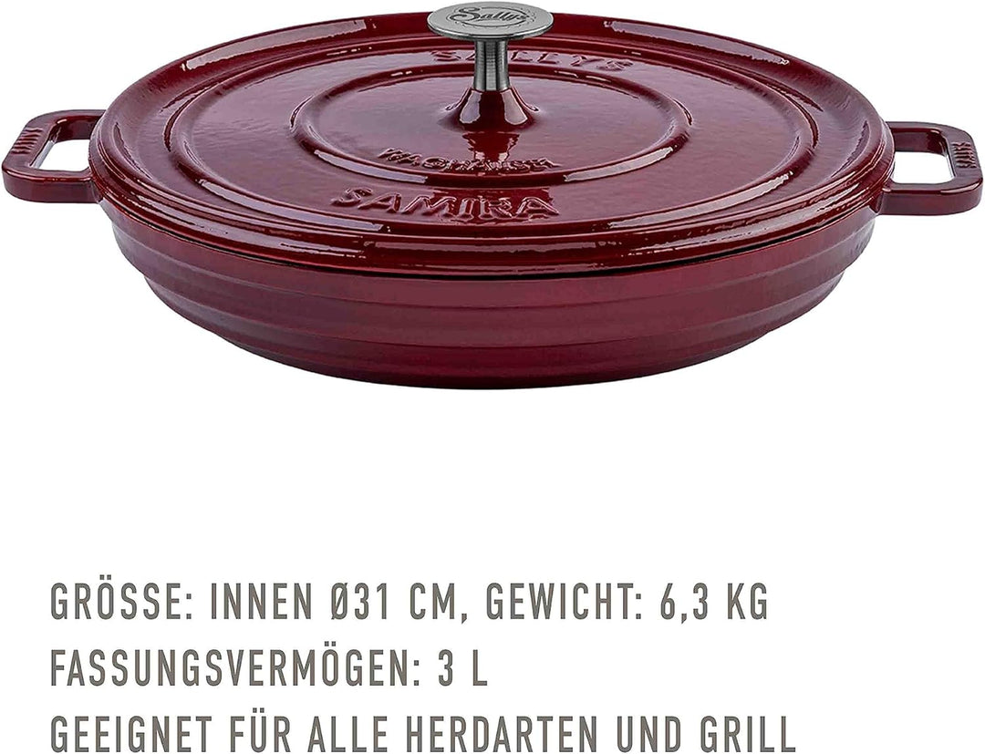 Sallys 'Samira' Deluxe Gusseisentopf - Robustes und Hochwertiges Kochjuwel für Perfektes Garen - für