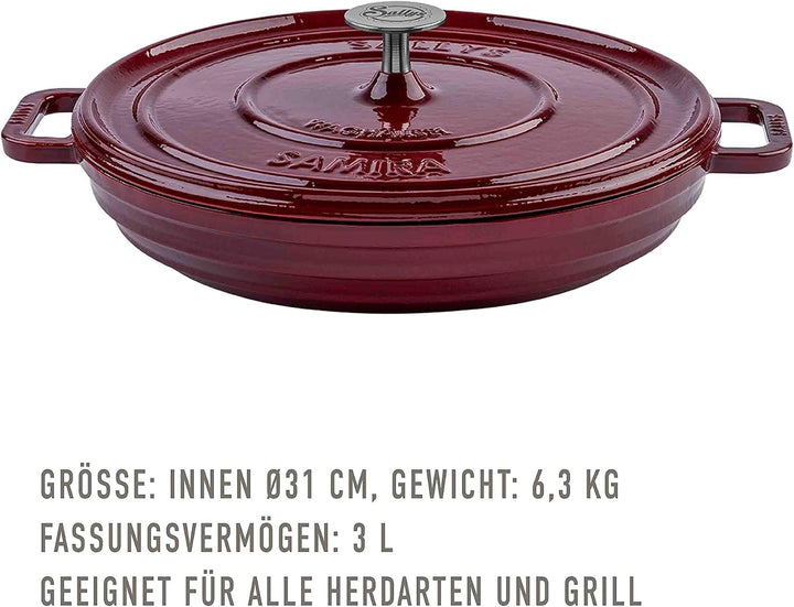 Sallys 'Samira' Deluxe Gusseisentopf - Robustes und Hochwertiges Kochjuwel für Perfektes Garen - für