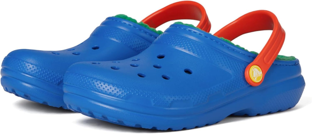 Crocs Unisex Kinder Classic Lined Clog K 19/20 EU Blue Bolt Multi, 19/20 EU Blue Bolt Multi