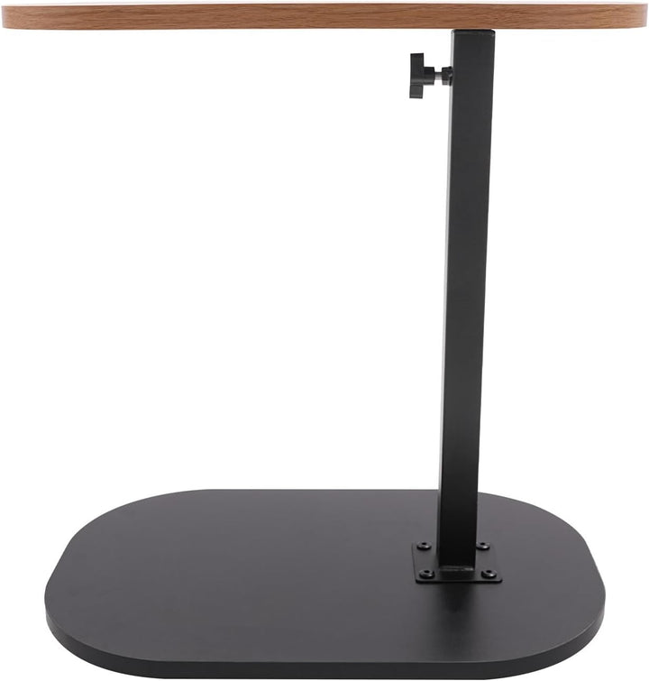C-förmiger Beistelltisch höhenverstellbar 45–80cm, drehbare & neigbare Tischplatte, Sofatisch Nachtt