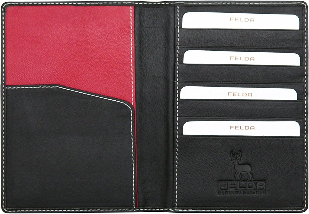 Felda - Reisebrieftasche aus Leder - Reisepasshalter & Kartenfächer - RFID-Blocker - Lieferung in Ge