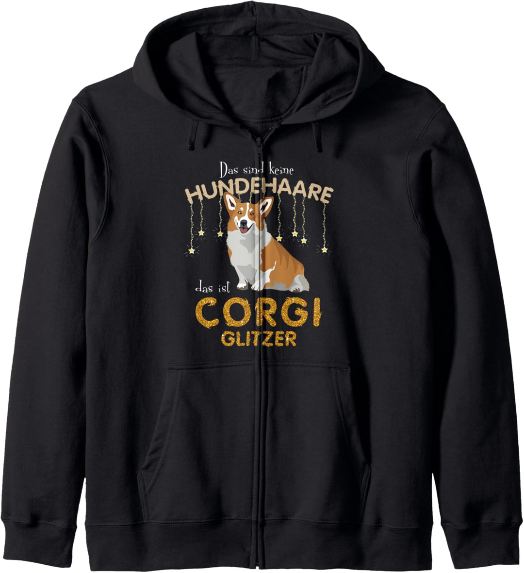 Das sind keine Hundehaare das ist Corgi Glitzer Kapuzenjacke