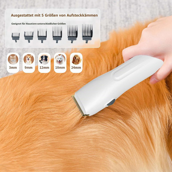 Fudajo Haustier Pflegeset weiss, 6 in 1 Multifunktion Schermaschine, Tierhaarschneidemaschine mit St