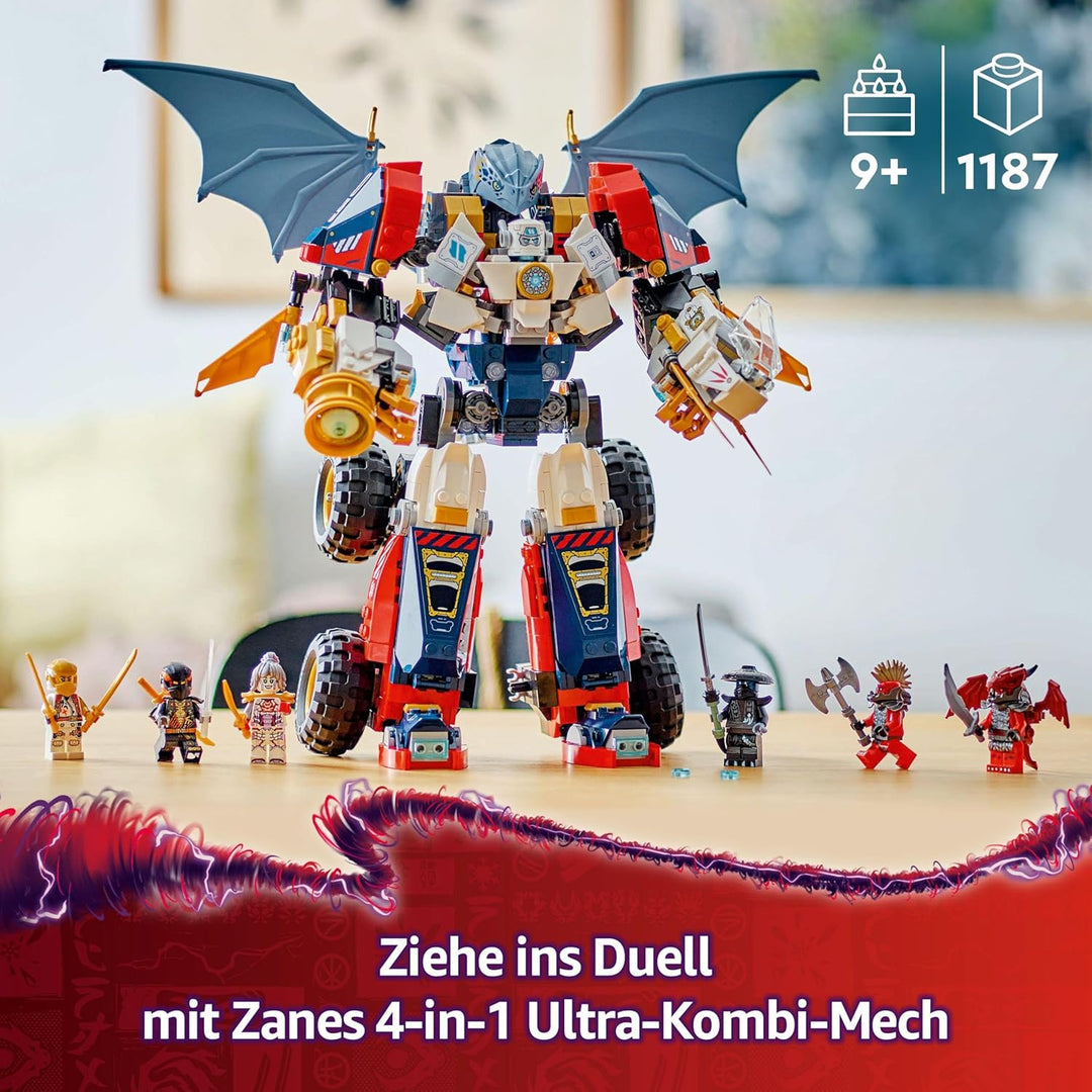 LEGO NINJAGO 4in1 Zanes Ultra-Kombi-Mech - Spielzeug mit Auto Modell - Umbaubar in einen Jet oder Dr