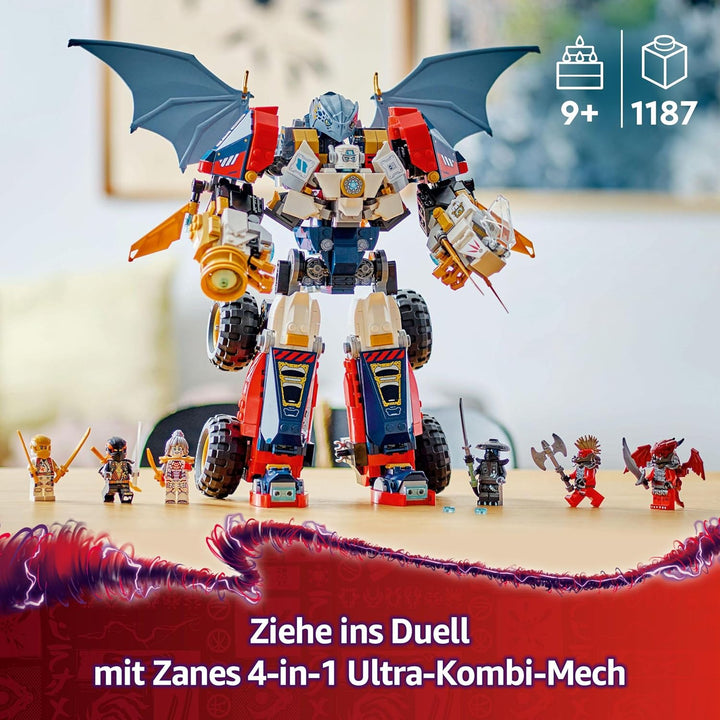 LEGO NINJAGO 4in1 Zanes Ultra-Kombi-Mech - Spielzeug mit Auto Modell - Umbaubar in einen Jet oder Dr