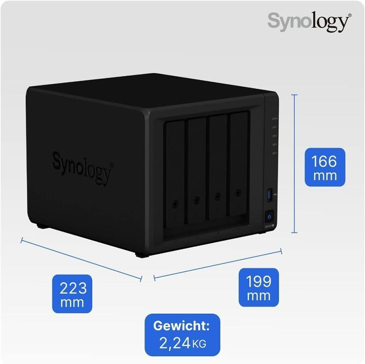 Synology DS923+ 4-Bay Diskstation NAS (AMD Ryzen™ 4 Threads R1600 Dual-Core 4GB Ram 2xRJ-45 1GbE LAN