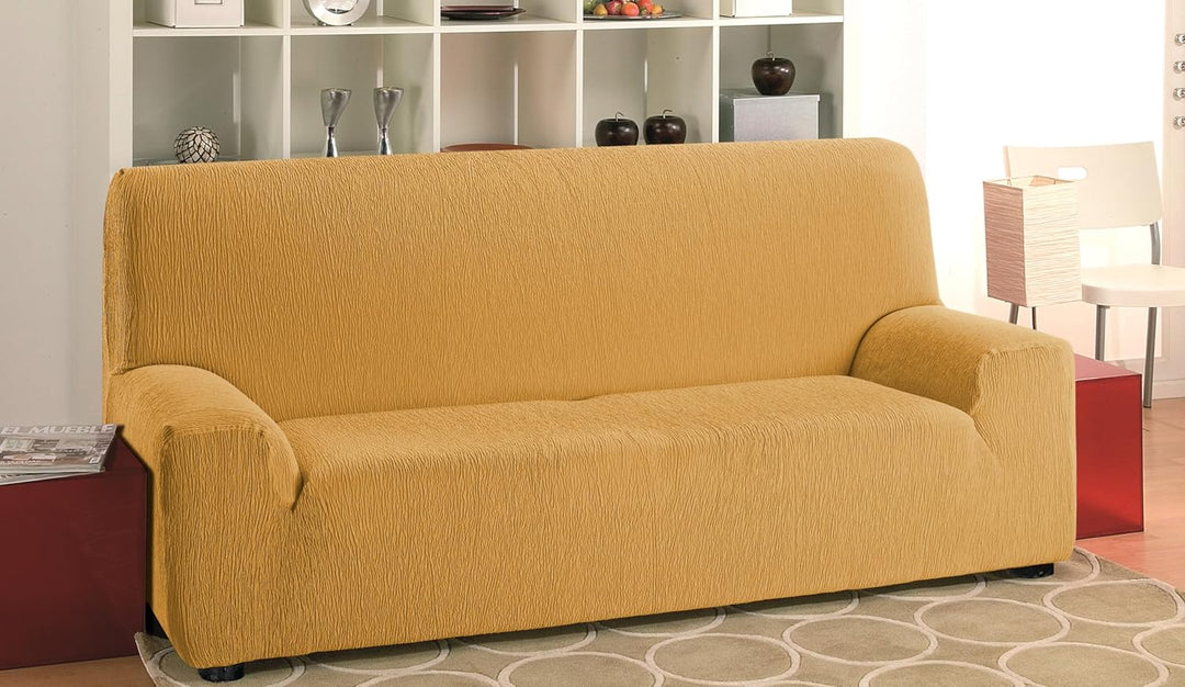Martina Home Emilia Elastischer Sofabezug, Baumwolle Polyester, Senf, 4 Sitzer 4 Sitzer Senf, 4 Sitz