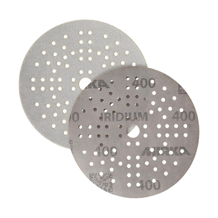 Mirka Schleifpapier Iridium Ø 125 mm Klett 89-Loch Korn 400 100 Stk | Premium Schleifpapier Korn 400