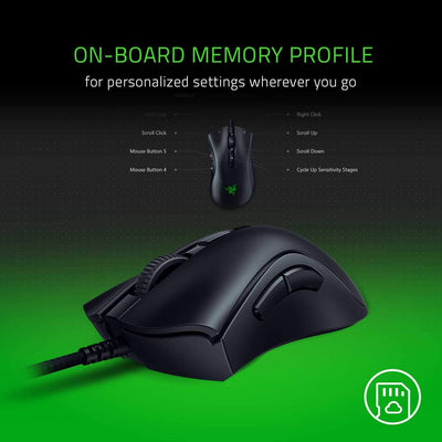 Razer DeathAdder V2 Mini - Kabelgebundene Gaming Maus mit rutschfestem Grip-Tape für PC / Mac (Ultra