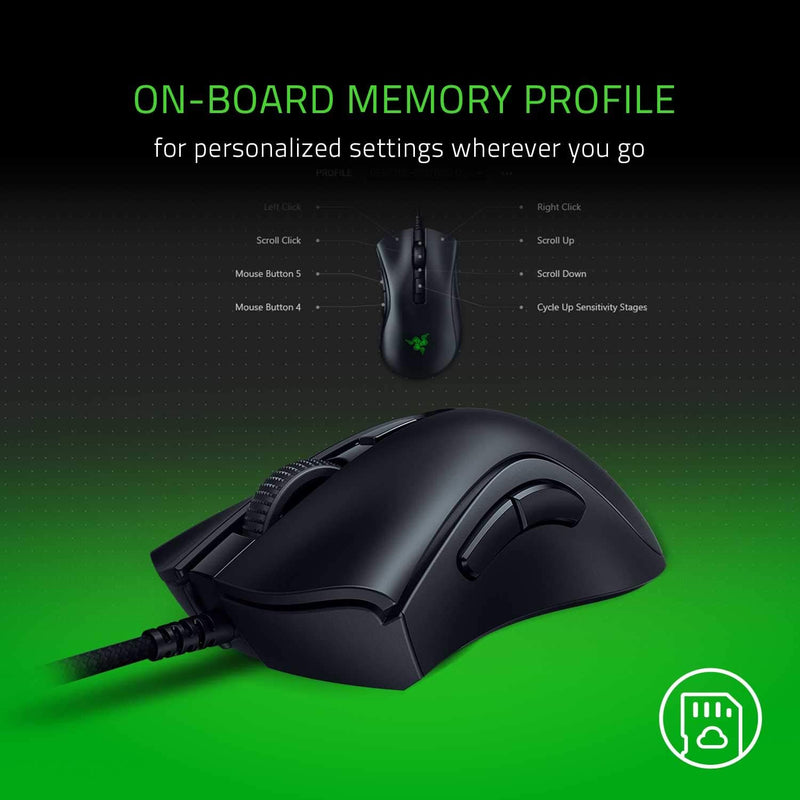 Razer DeathAdder V2 Mini - Kabelgebundene Gaming Maus mit rutschfestem Grip-Tape für PC / Mac (Ultra