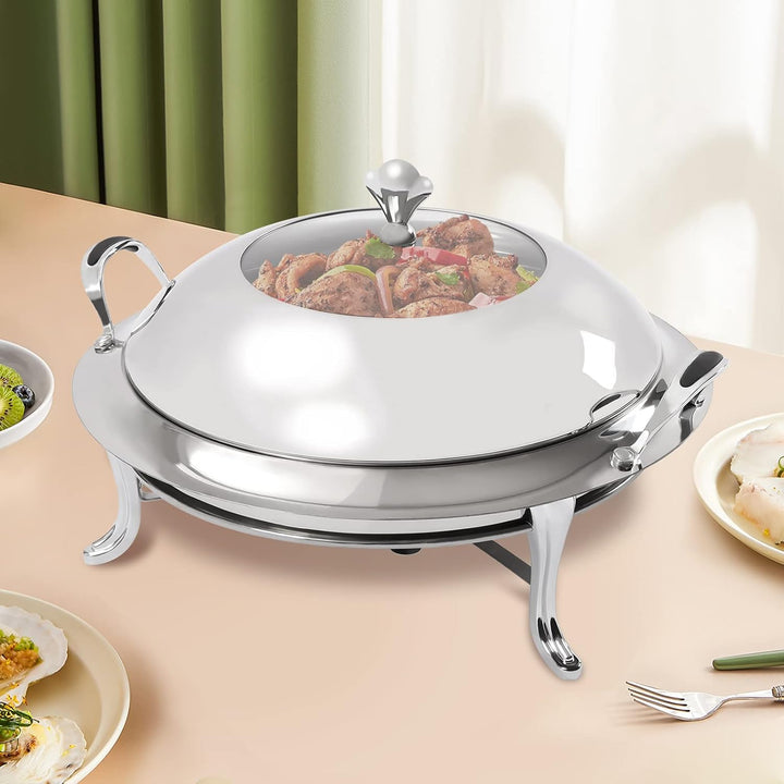 Professionelle Chafing Dish Edelstahl Speisenwärmer rund Catering Buffets Besteck Profi Behälter Ede