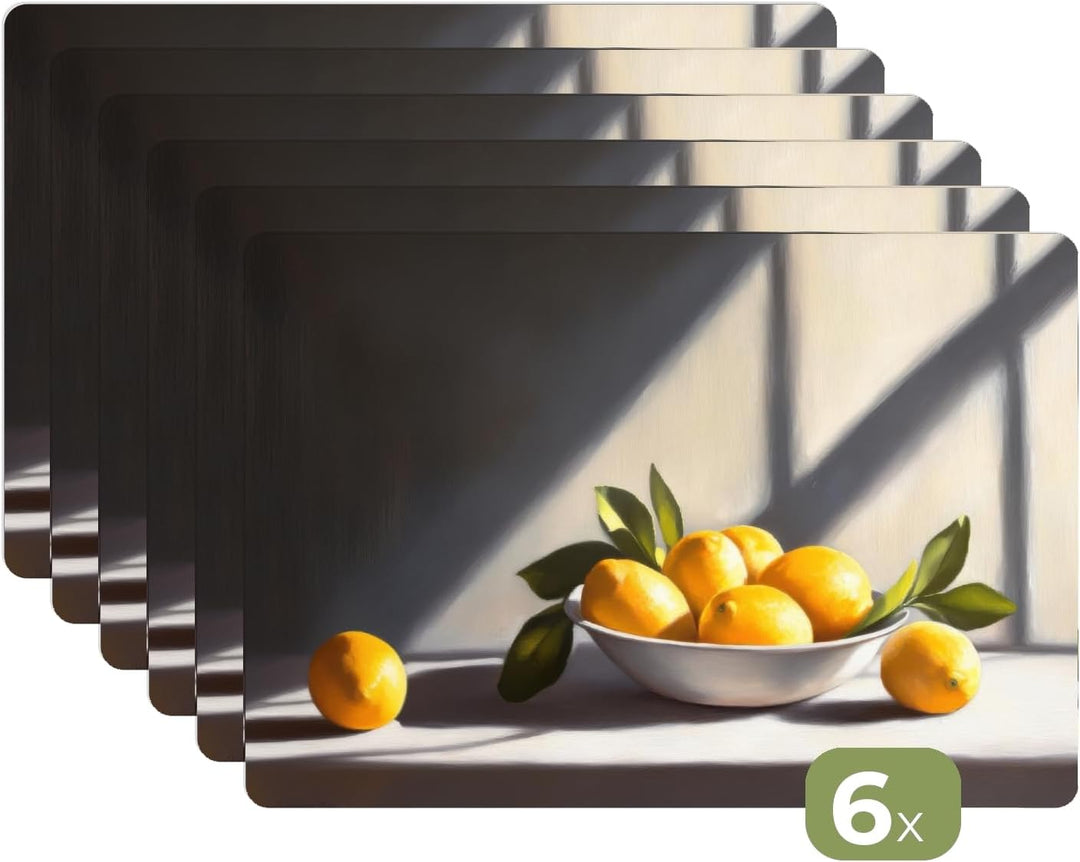 KitchenYeah© Platzsets Abwaschbar 6-Teilig 45x30 cm Tischsets Platzdeckchen Platzset Unterlage Tisch