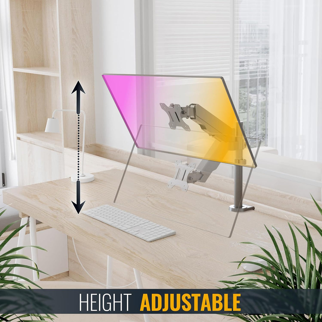RICOO Monitor Halterung Tisch Gasdruckfeder für 17 - 32 Zoll, VESA Tischhalterung, Monitorarm TS9511
