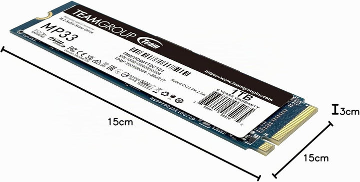TEAMGROUP MP33 PRO 1TB M.2 PCIe 2280 NVMe 1.3 interne SSD, bis zu 2100 MB/s Gen3x4 Solid State Drive