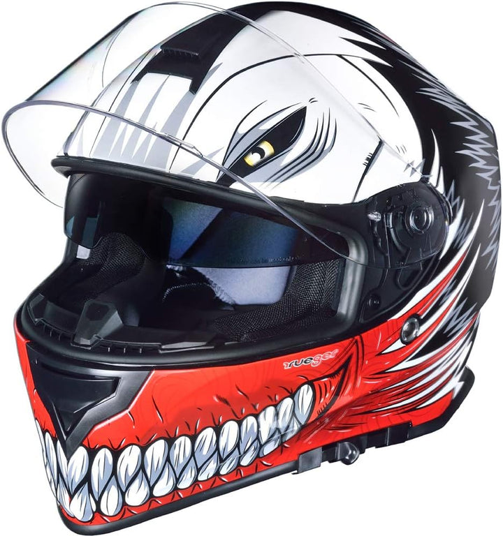 RT-824 Integralhelm Motorradhelm Kinderhelm Motorrad Integral Roller Helm rueger Red Hollow L (59-60