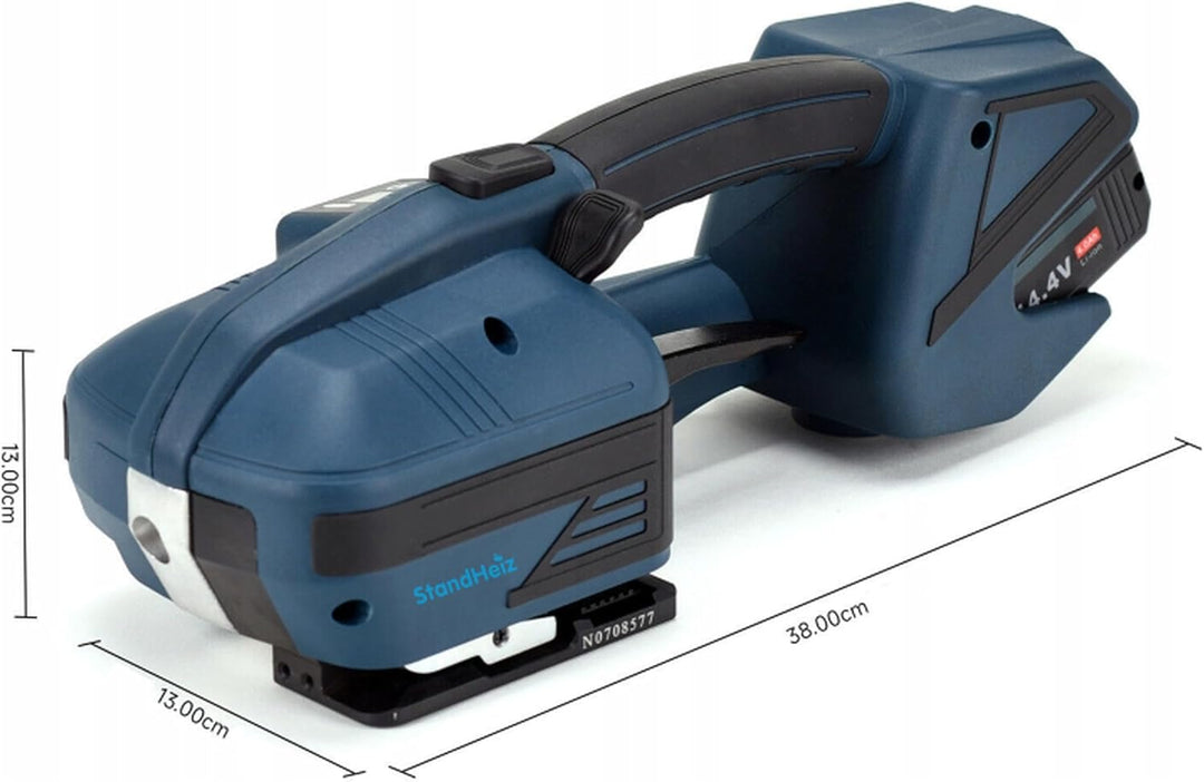Elektrische Umreifungsmaschine für PET &amp; PP 13–16 mm, Akku-Umreifungsgerät 900–3200 N, 4000 mAh, Dig