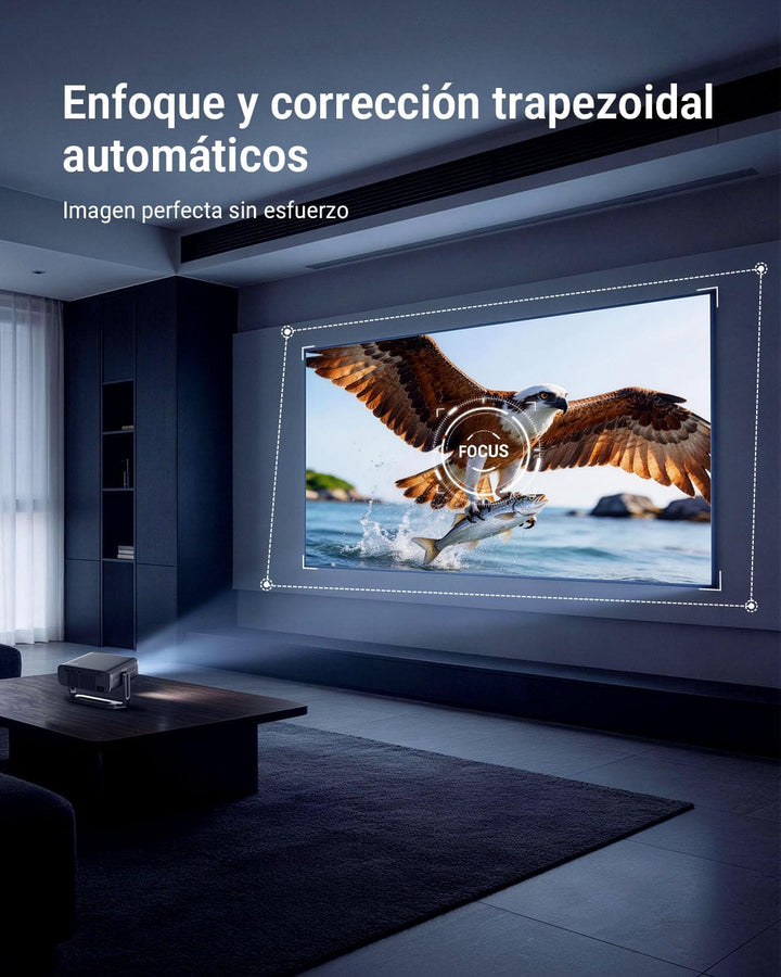 Smart Beamer [Google TV Stick ], 3000ANSI Projektor 4K Heimkino mit Netflix - Auto-Objektivabdeckung