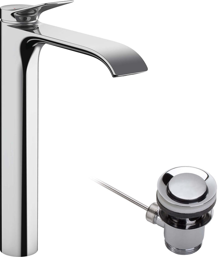 hansgrohe Waschtischarmatur Vivenis, Wasserhahn Bad mit Auslauf Höhe 250 mm, mit Zugstange, Badarmat