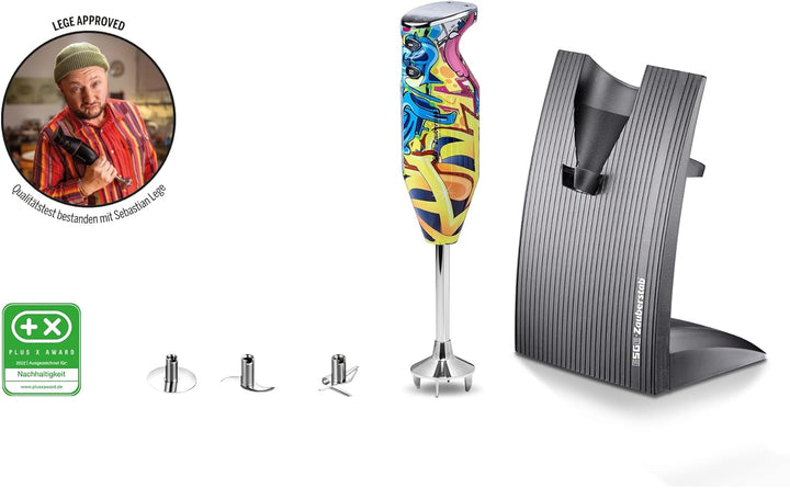 ESGE-Zauberstab 91003 Design Edition Pop-Art – Stabmixer, Pürierstab, elektrischer AC-Motor, 2-stufi