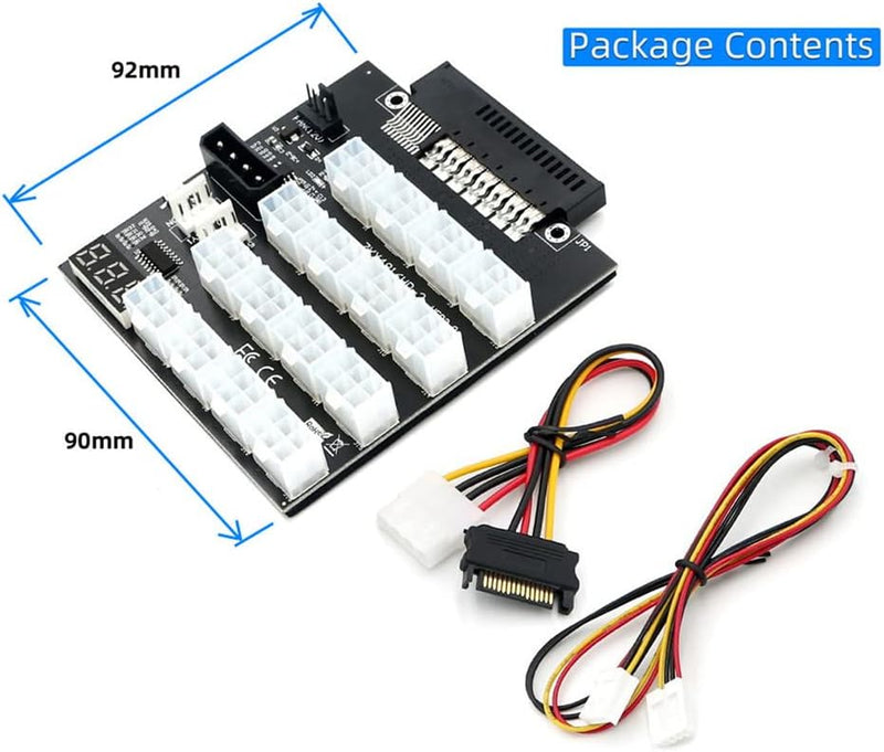 xiwai 14+10Pin Flex Slot Server Power Board auf 16x6Pin Power Supply Board für CHIA ETH BTC Mining M