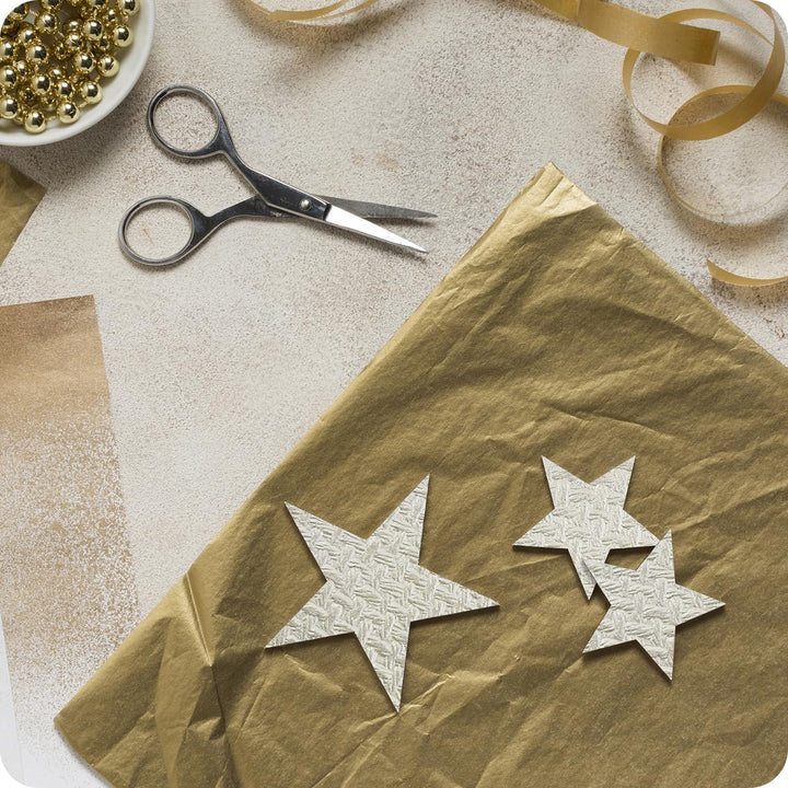 Netuno 50 Blatt Deko-Papier mit Muster 180 x 250 mm 150g Bastelpapier Perlmutt-Silber geprägt mit Fl