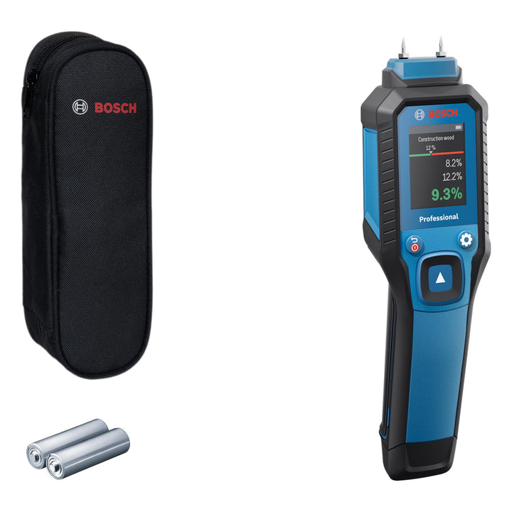 Bosch Professional Pin-Feuchtemessgerät GMP 1-13 (misst 37 Holzarten und 10 Baustoffe, Schutzklasse