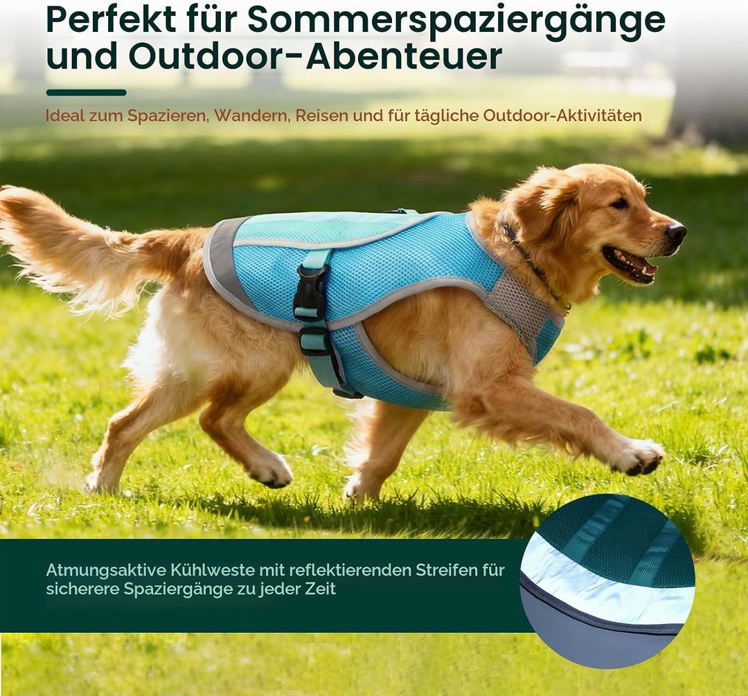 Kuoser Kühlmantel Hund, Kühlweste für Hunde mit Verstellbarer Brustschnalle &amp; D-Ring, Atmungsaktive