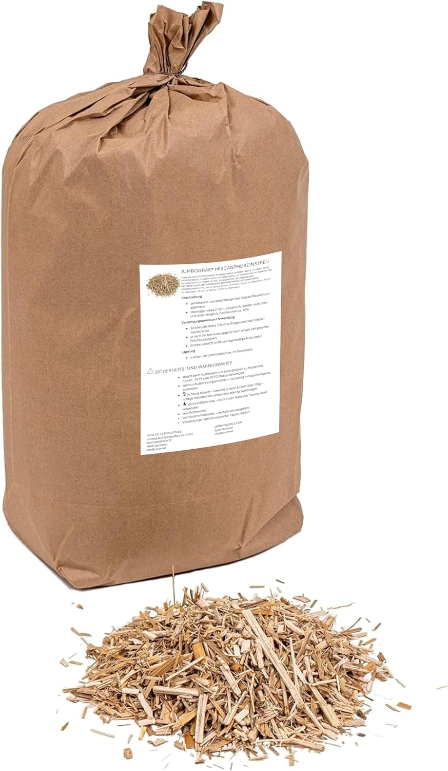 Jumbogras® Kleintier-Einstreu aus Miscanthus/Elefantengras/Chinagras-Häcksel, extrem saugfähige Häck