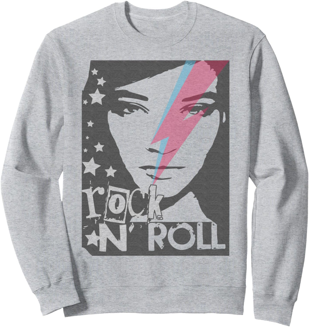 Mädchen Frau Rockstar Flash Musik Rock'n'Roll Symbol Zeichen Sweatshirt