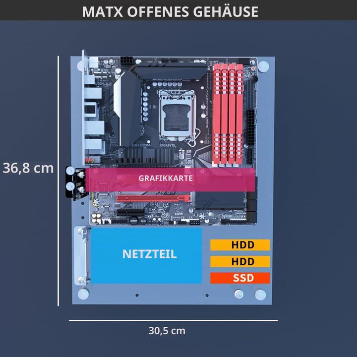 DALAIBUKESI DIY Gaming Computer Open Case Acryl Open Chassis Rack Support Motherboards ATX M-ATX ITX