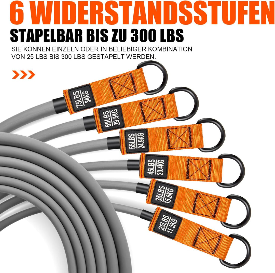 Resistance Bands Widerstandsbänder, 300lbs Fitnessbänder Expander Tube Bands, Widerstandsbänder Set