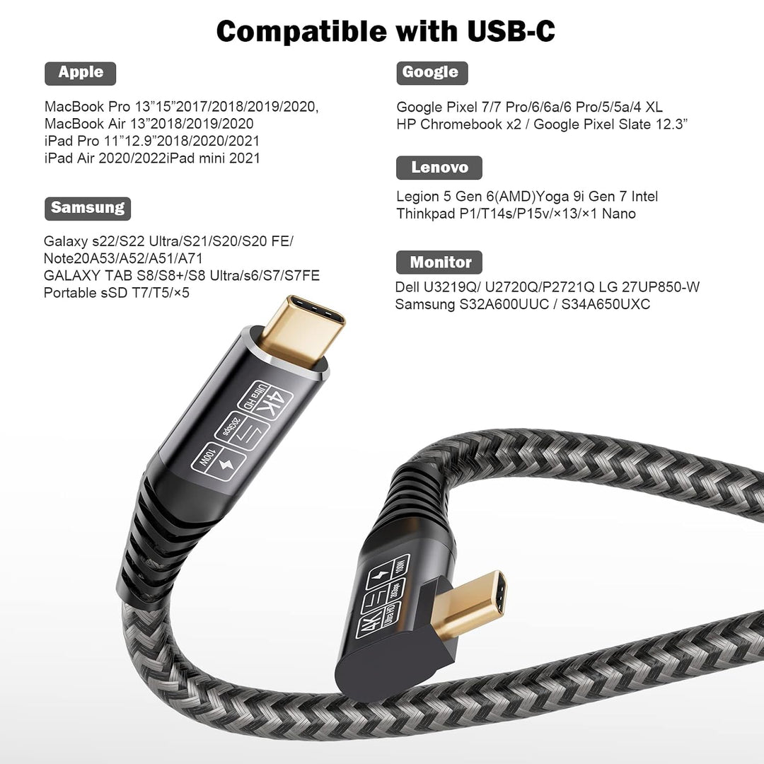 CAKOBLE USB C auf USB C Kabel 2M, 20Gbps USB C 3.2 USB 3.2 Gen2 Ladekabel USB C 4K@60Hz Videoübertra