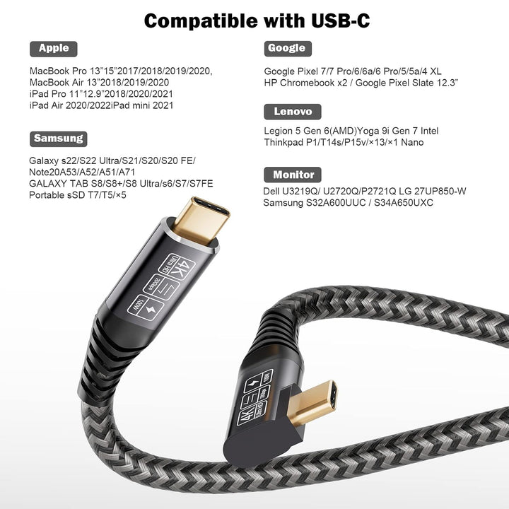 CAKOBLE USB C auf USB C Kabel 2M, 20Gbps USB C 3.2 USB 3.2 Gen2 Ladekabel USB C 4K@60Hz Videoübertra