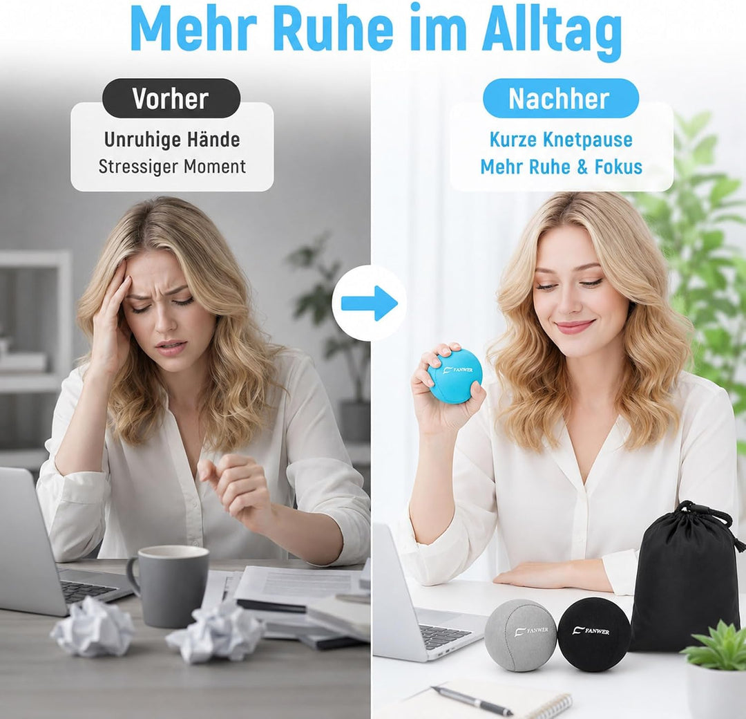 Fanwer 3er-Set Stressball für Erwachsene, Knetball für Angst und Stressabbau, Gel Antistressball mit
