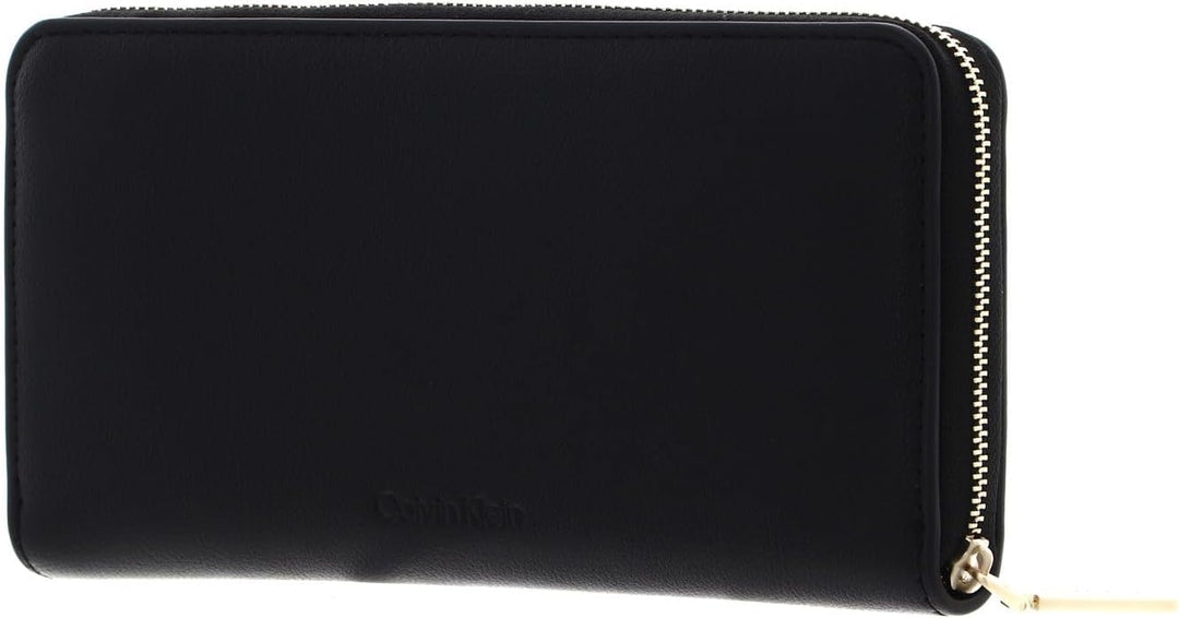 Calvin Klein RE-Lock Z/A Wallet LG PBl, Damen Geldbörsen, Ck Black,